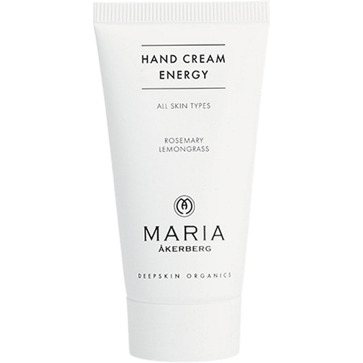 Maria Åkerberg Hand Cream Energy energisoiva käsivoide sisältää rosmariinia ja on pakattu valkoiseen tuubiin.