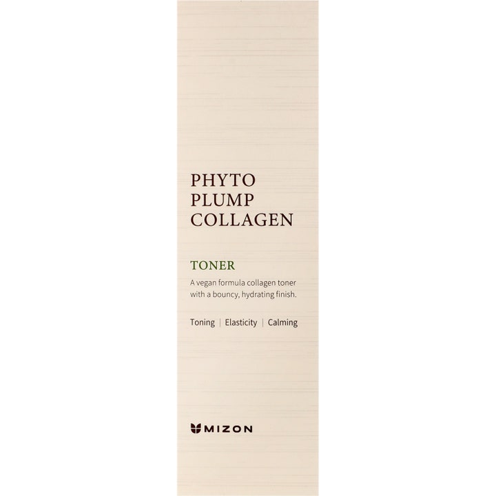 Mizon Phyto Plump Collagen Toner 150 ml kosteuttava kasvovesi vaaleassa pahvipakkauksessa.
