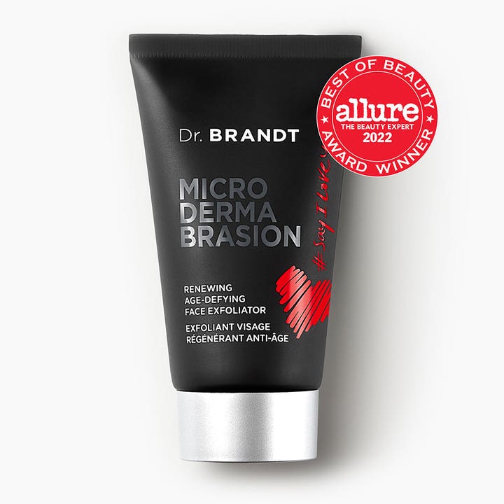 Dr Brandt Microdermabrasion Face Exfoliator 60 g uudistava kuorinta mustassa tuubissa Allure 2022 -merkillä.