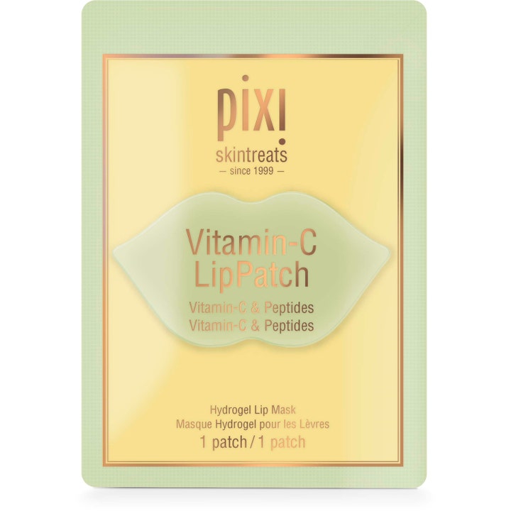 Pixi Vitamin-C Lip Patch 1 kpl kirkastava hydrogeelinaamio huulille vaaleanvihreässä pakkauksessa.
