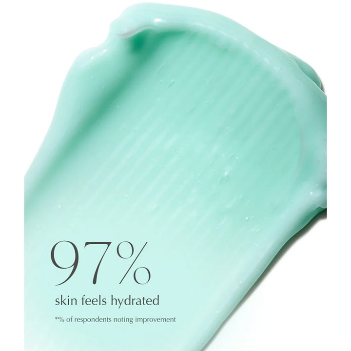 Exuviance Age Reverse Hydrafirm 50 g kosteuttava yövoide, vaaleanvihreä täyteläinen voidekoostumus ja teksti 97%.