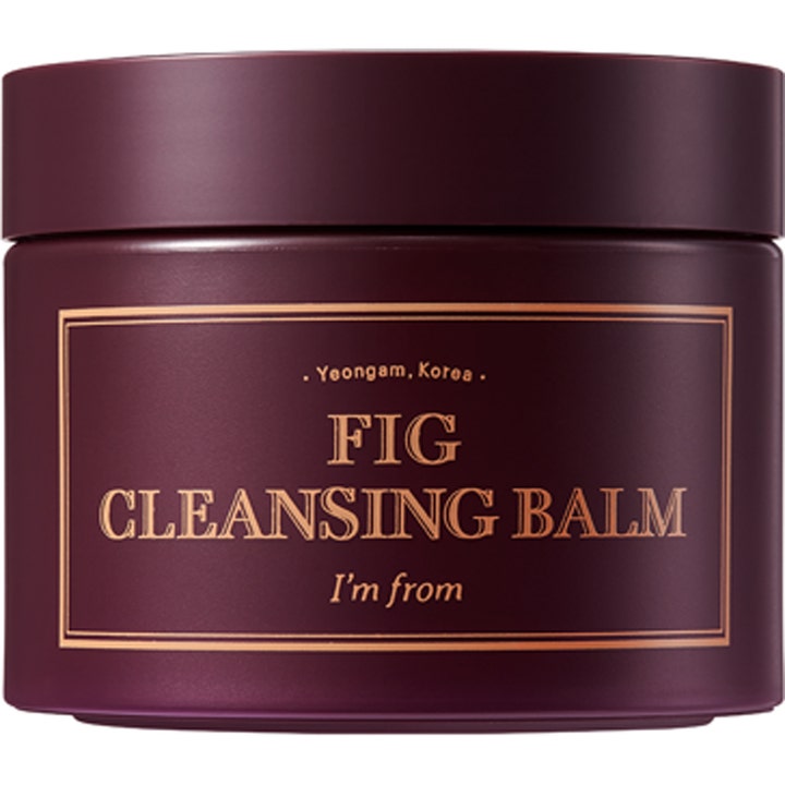 I'm from Fig Cleansing Balm 100 ml syväpuhdistava puhdistusbalmi tummanliilassa purkissa kultaisilla teksteillä