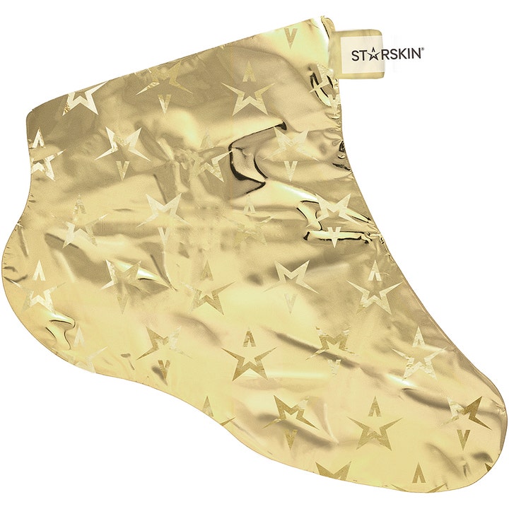Starskin The Gold Mask Foot 16 g pehmentävä jalkanaamio on kultainen tähdillä kuvioitu foliomainen sukkanaamio.
