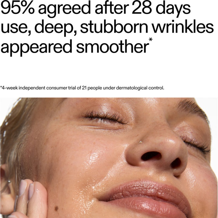 The INKEY List Retinol Serum 30 ml silottava seerumi ja teksti 95 % koki ryppyjen silottuvan 28 päivässä.