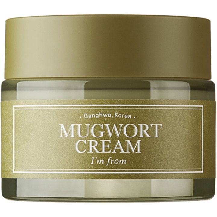 I'm from Mugwort Cream 50 ml rauhoittava kasvovoide oliivinvihreässä lasipurkissa, jossa on mattapintainen kansi.