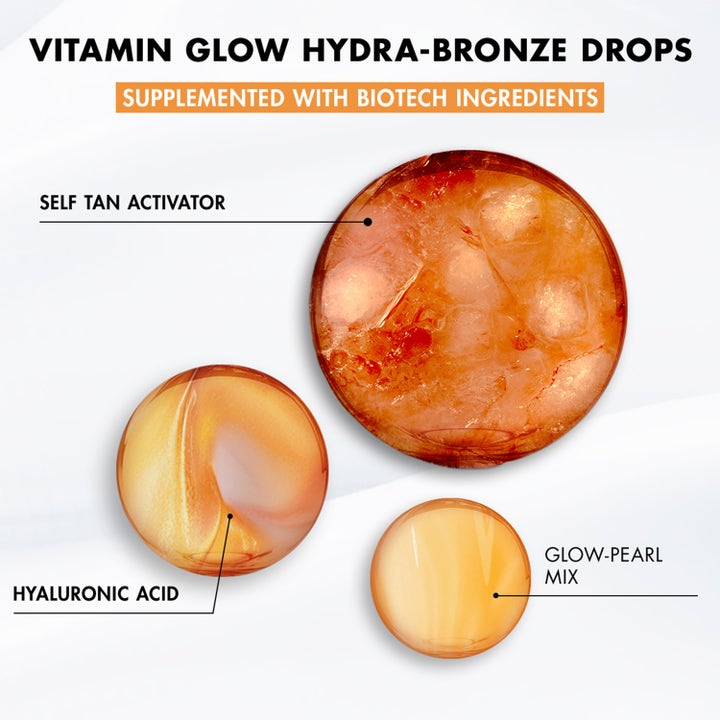 Biotherm AQS+ VG Drop Serum 50 ml heleyttävä seerumi näyttää hyaluronihappoa ja itseruskettavia hehkupisaroita.