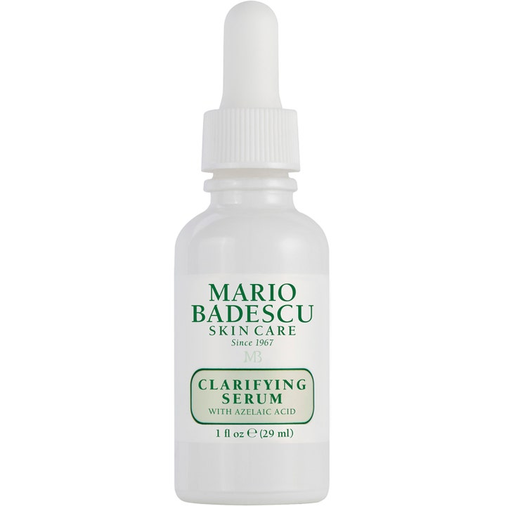 Mario Badescu Clarifying Serum 29 ml puhdistava seerumi atselaiinihapolla valkoisessa himmeässä pipettipullossa.