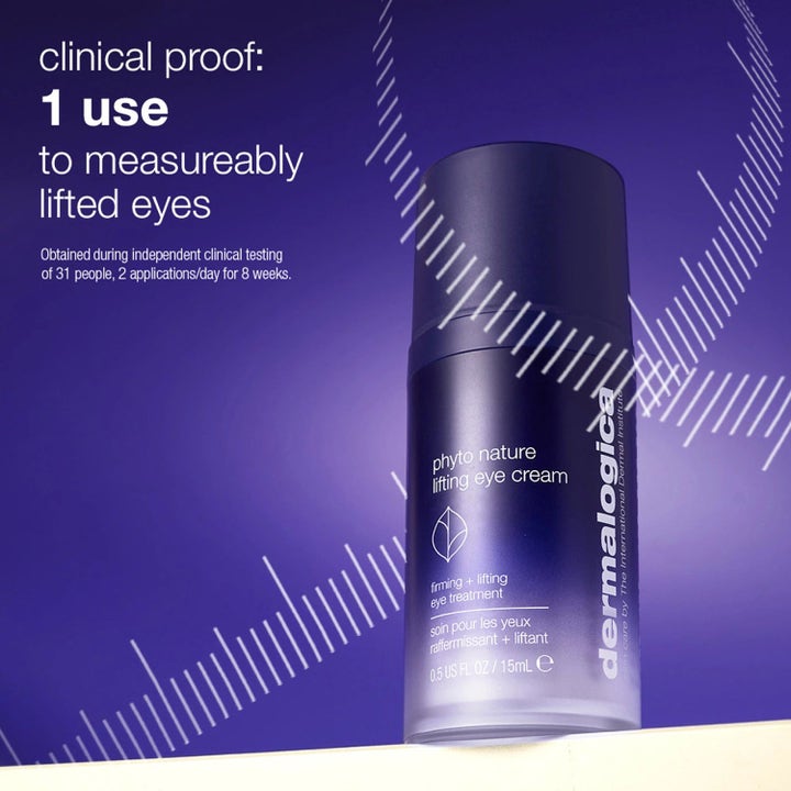 Dermalogica Phyto Nature Lifting Eye Cream 15 ml kiinteyttävä silmänympärysvoide liilassa pumppupullossa.