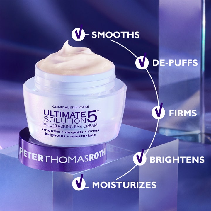 Peter Thomas Roth Ultimate Solution 5 Eye Cream 15 ml silmänympärysvoide silottaa ja kirkastaa täyteläisellä koostumuksella.