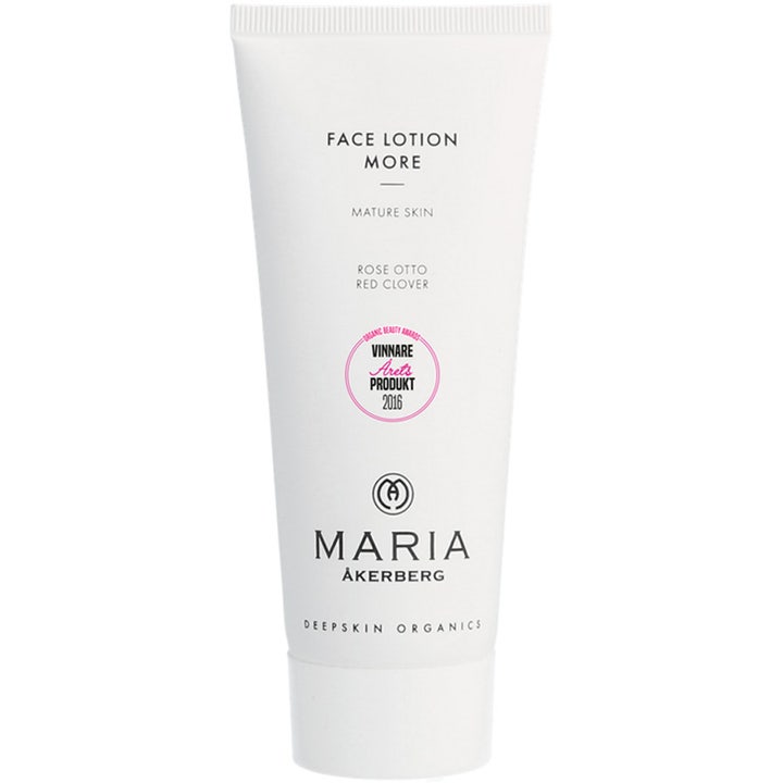 Maria Åkerberg Face Lotion More 100 ml kiinteyttävä kasvovoide kypsälle iholle tyylikkäässä valkoisessa tuubissa.