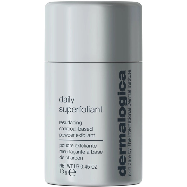 Dermalogica Daily Superfoliant 13 g uudistava hiilikuorinta jauhemaisessa harmaassa sylinteripakkauksessa.