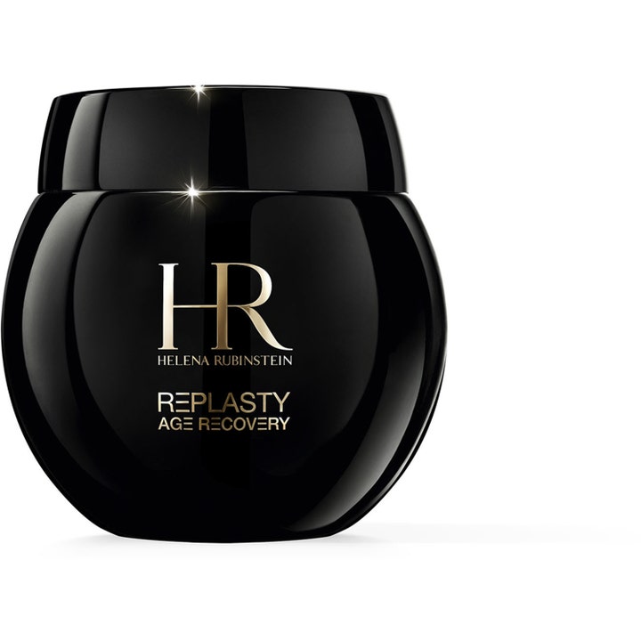 Helena Rubinstein RePlasty Age Recovery Night 50 ml uudistava yövoide kiiltävässä mustassa pyöreässä purkissa.