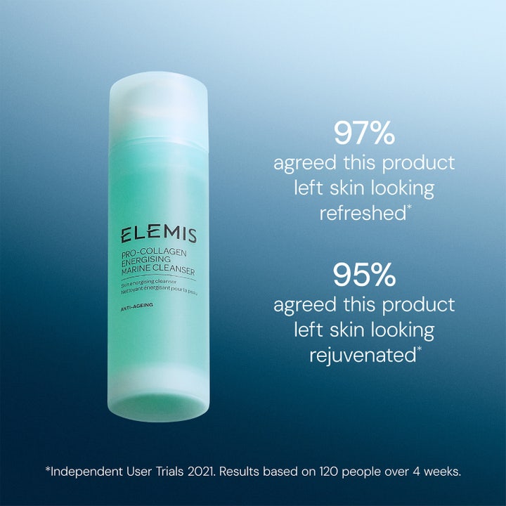 Elemis Pro-Collagen Energising Marine Cleanser 150 ml puhdistusgeeli, 97 % koki ihon virkistyneen ja 95 % nuorentuneen.