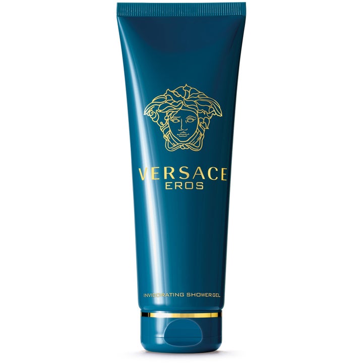 Versace Eros Invigorating Shower Gel 250 ml energisoiva suihkugeeli turkoosissa tuubissa kultaisella logolla