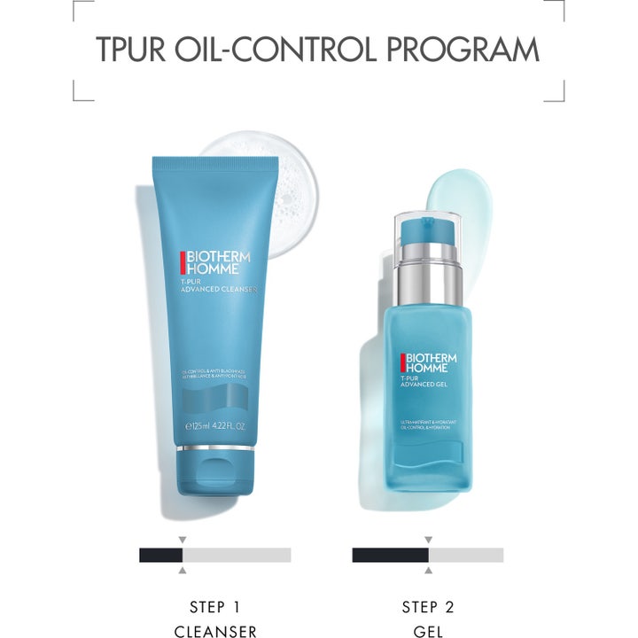 Biotherm Homme T-Pur Cleanser 125 ml puhdistusgeeli hillitsee kiiltoa osana mattasinistä tuotesarjaa