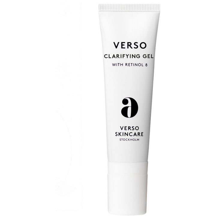Verso Clarifying Gel 30 ml ihoa kirkastava kasvogeeli retinolilla valkoisessa minimalistisessa tuubissa.