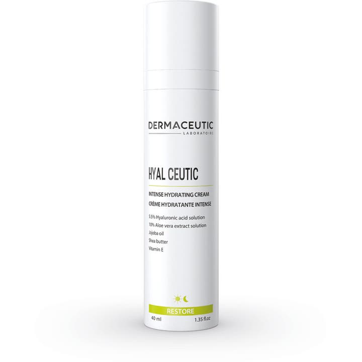 Dermaceutic Hyal Ceutic 40 ml syväkosteuttava kasvovoide hyaluronihapolla valkoisessa pumppupullossa