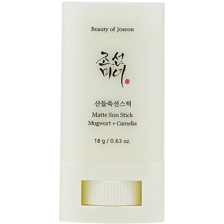 Beauty of Joseon Matte Sun Stick 18 g rauhoittava aurinkosuojapuikko mattapintaisessa vaaleassa hylsyssä.