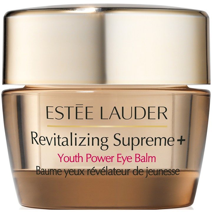Estée Lauder Revitalizing Supreme+ Youth Power Eye Balm 15 ml kiinteyttävä silmänympärysvoide kultaisessa purkissa.