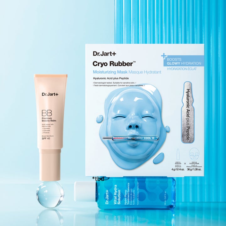 Dr.Jart+ Cryo Rubber Moisture Mask 36 g kosteuttava kasvonaamio, BB-voide ja hoitoneste heleyttävät ihoa.