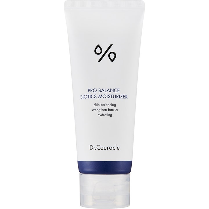 Dr.Ceuracle Pro Balance Biotics Moisturizer 100 ml tasapainottava kasvovoide valkoisessa tuubissa sinisellä tehosteella