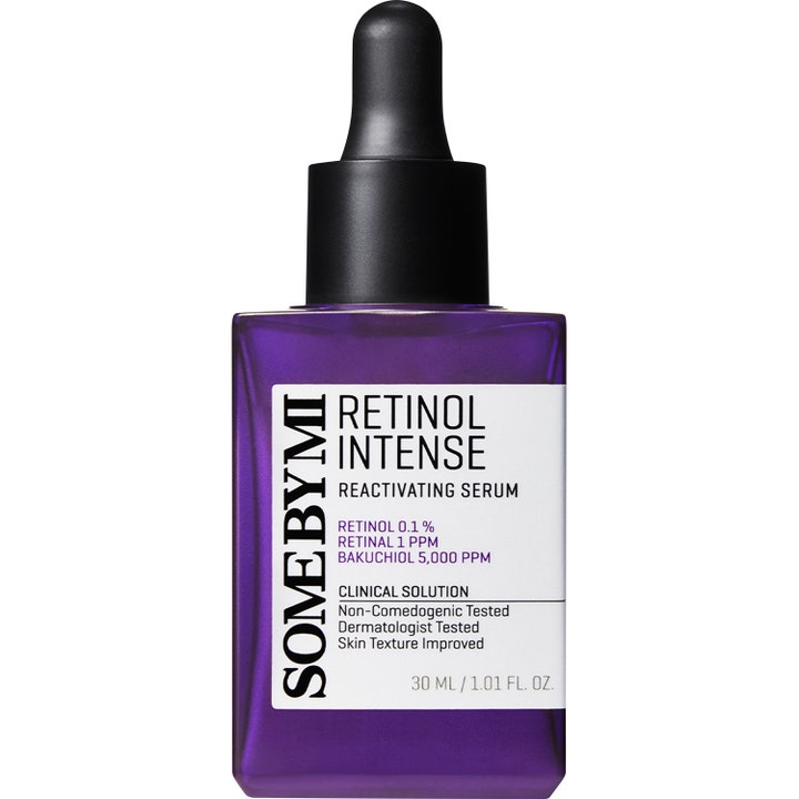 Some By Mi Retinol Intense Reactivating Serum 30 ml ihoa uudistava seerumi violetissa lasipullossa mustalla pipetillä