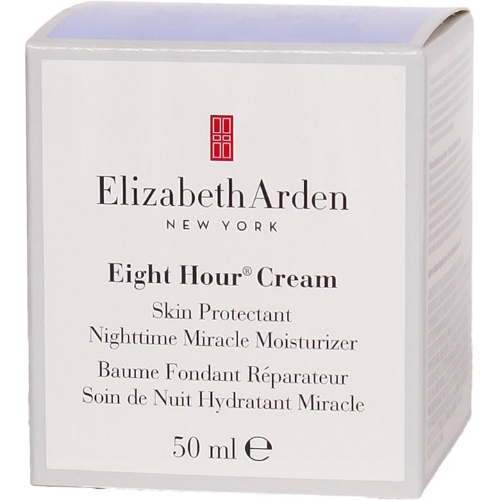 Elizabeth Arden Eight Hour Cream Nighttime Miracle Moisturizer 50 ml kosteuttava yövoide pahvipakkauksessa.