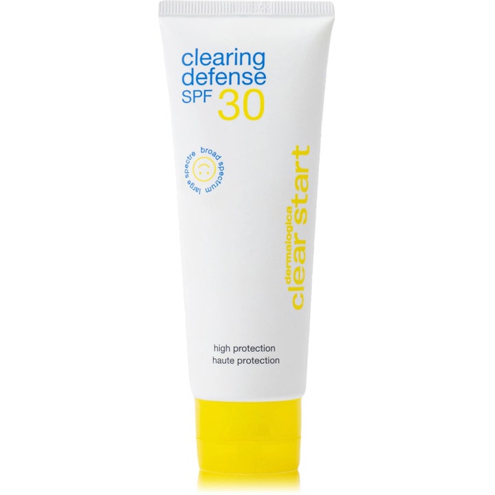 Dermalogica Clear Start Clearing Defense SPF 30 suojaava kasvovoide valkoisessa tuubissa keltaisella korkilla