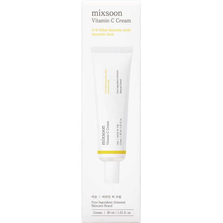 Mixsoon Vitamin C Cream 30 ml kirkastava kasvovoide valkoisessa pahvipakkauksessa keltaisilla yksityiskohdilla