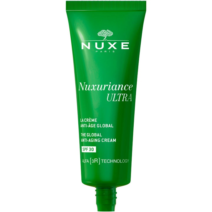 Nuxe Nuxuriance Ultra SPF30 Day Cream 50 ml ikääntymistä estävä päivävoide vihreässä tuubissa SPF 30 suojalla.