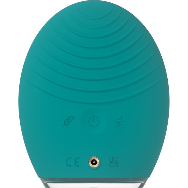 FOREO LUNA 4 Men Blue 1 kpl syväpuhdistava kasvojenpuhdistuslaite tealinsininen silikonipinta hierontaharjanteilla