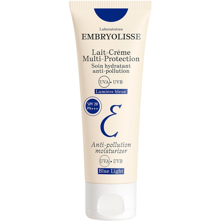Embryolisse Lait-Crème Multi-Protection kosteuttava ja suojaava kasvovoide SPF 20 vaaleassa tuubissa sinisellä tekstillä