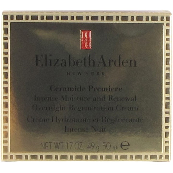 Elizabeth Arden Ceramide Premiere 50 ml uudistava yövoide ylellisessä kultaisessa pakkauksessa.
