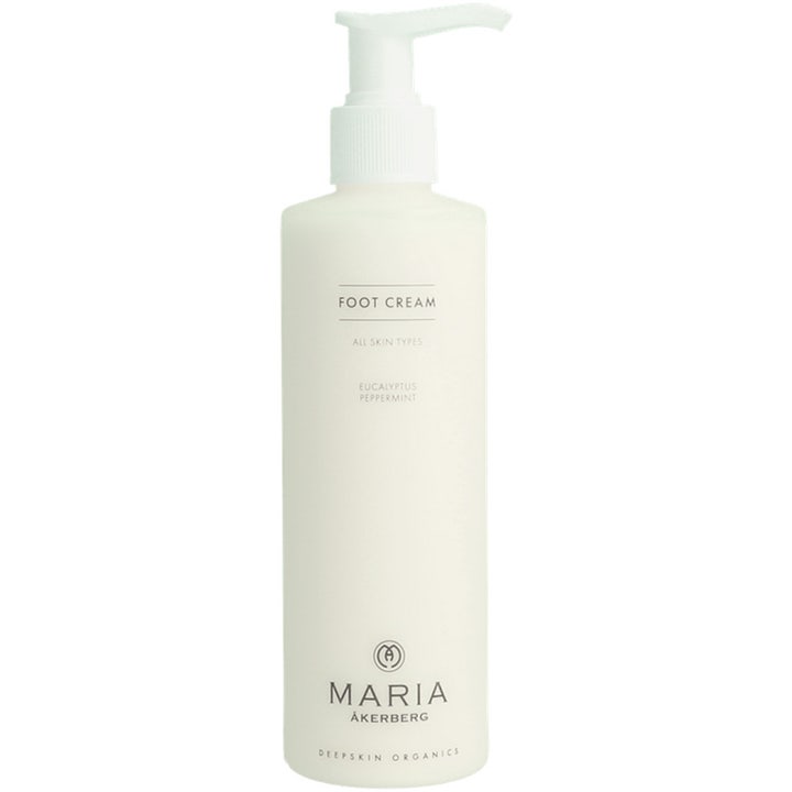 Maria Åkerberg Foot Cream 250 ml virkistävä jalkavoide valkoisessa pumppupullossa jossa on eukalyptusta