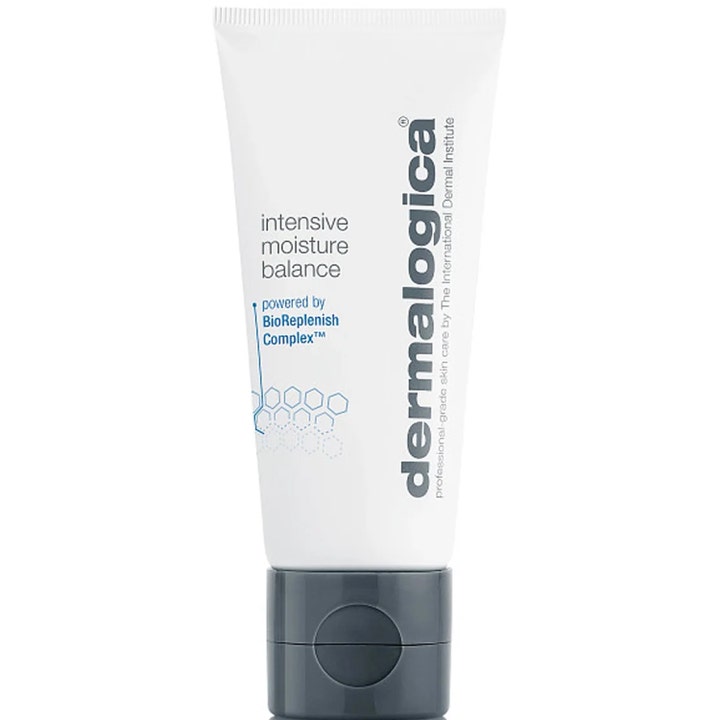 Dermalogica Intensive Moisture Balance ravitseva kasvovoide valkoisessa tuubissa harmaalla korkilla