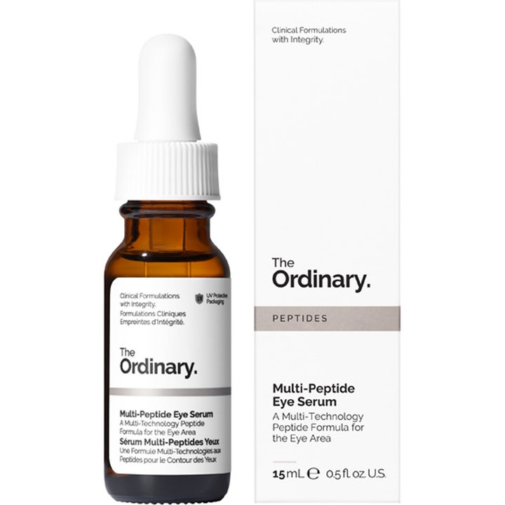The Ordinary Multi-Peptide Eye Serum 15 ml silmänympärysseerumi ruskeassa lasipullossa ja valkoisessa rasiassa