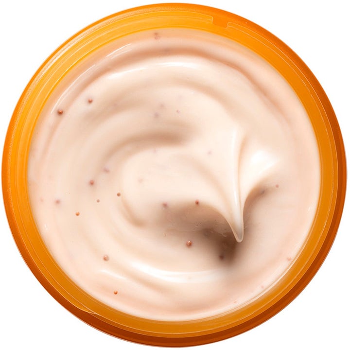 Origins Glow-Boosting Rutin 125 ml kirkastava kasvonaamio heleyttää ihoa kermasella ja rakeisella koostumuksellaan.