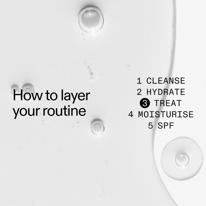 The INKEY List Glycolic Acid Toner 100 ml kirkastava kasvovesi ja rutiiniopas jossa vaihe kolme on korostettu.