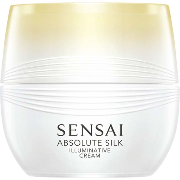 Sensai Absolute Silk Illuminative Cream 40 ml kirkastava kasvovoide valkoisessa aaltoilevassa purkissa